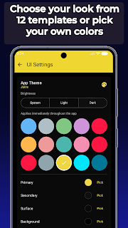 LobiShell app colour and theme settings.